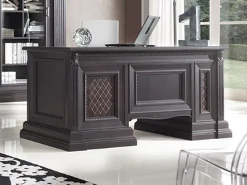 VOGUE - Rectangular solid wood executive desk with drawers by Guerra Vanni - view 2